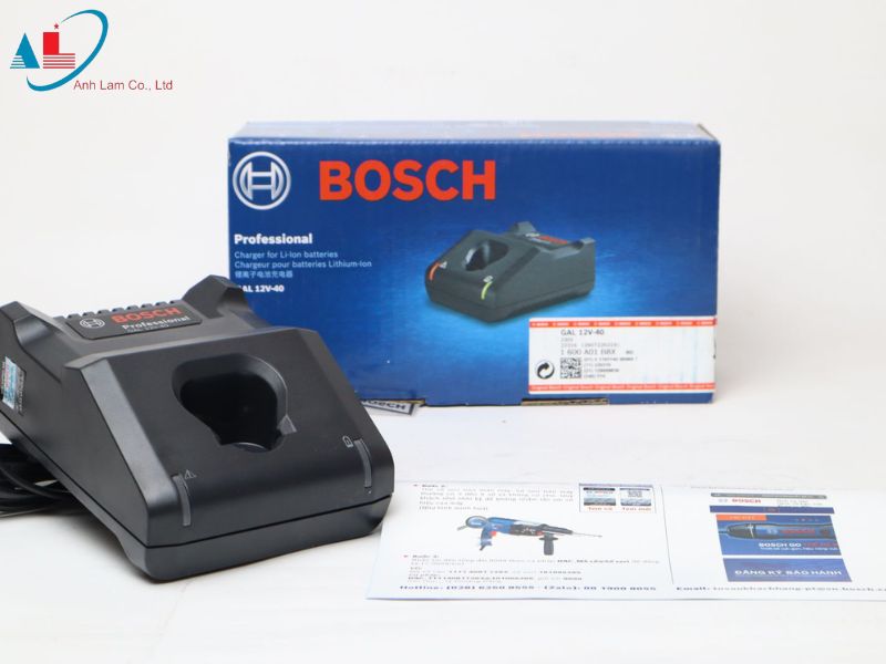 Đế sạc nhanh pin Bosch GAL 12V-40 1600A01B8X (10.8V, 12V)